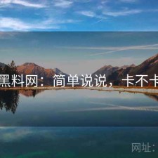 黑料网：简单说说，卡不卡