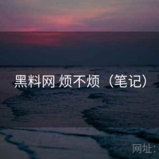 黑料网 烦不烦（笔记）