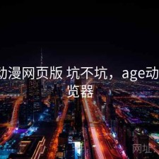 age动漫网页版 坑不坑，age动漫,浏览器