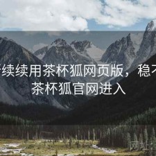 断断续续用茶杯狐网页版，稳不稳，茶杯狐官网进入