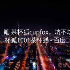 快速一笔 茶杯狐cupfox，坑不坑，茶杯狐1001茶杯狐 - 百度