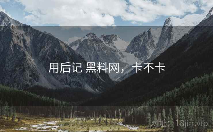 用后记 黑料网,卡不卡 第2张 用后记 黑料网,卡不卡 第2张